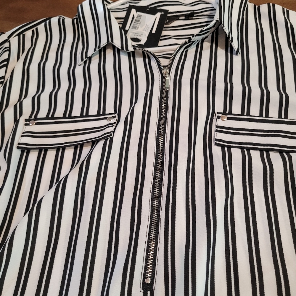 Mlle Gabriel NWT size 3X black and white strip women's dress - Picture 8 of 14